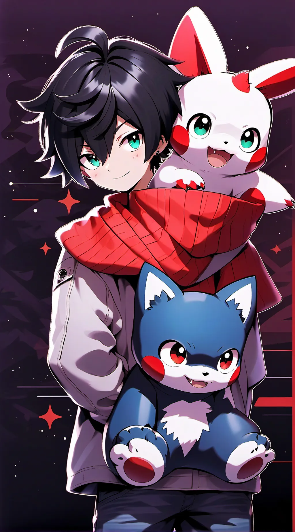 ai character: happy face background