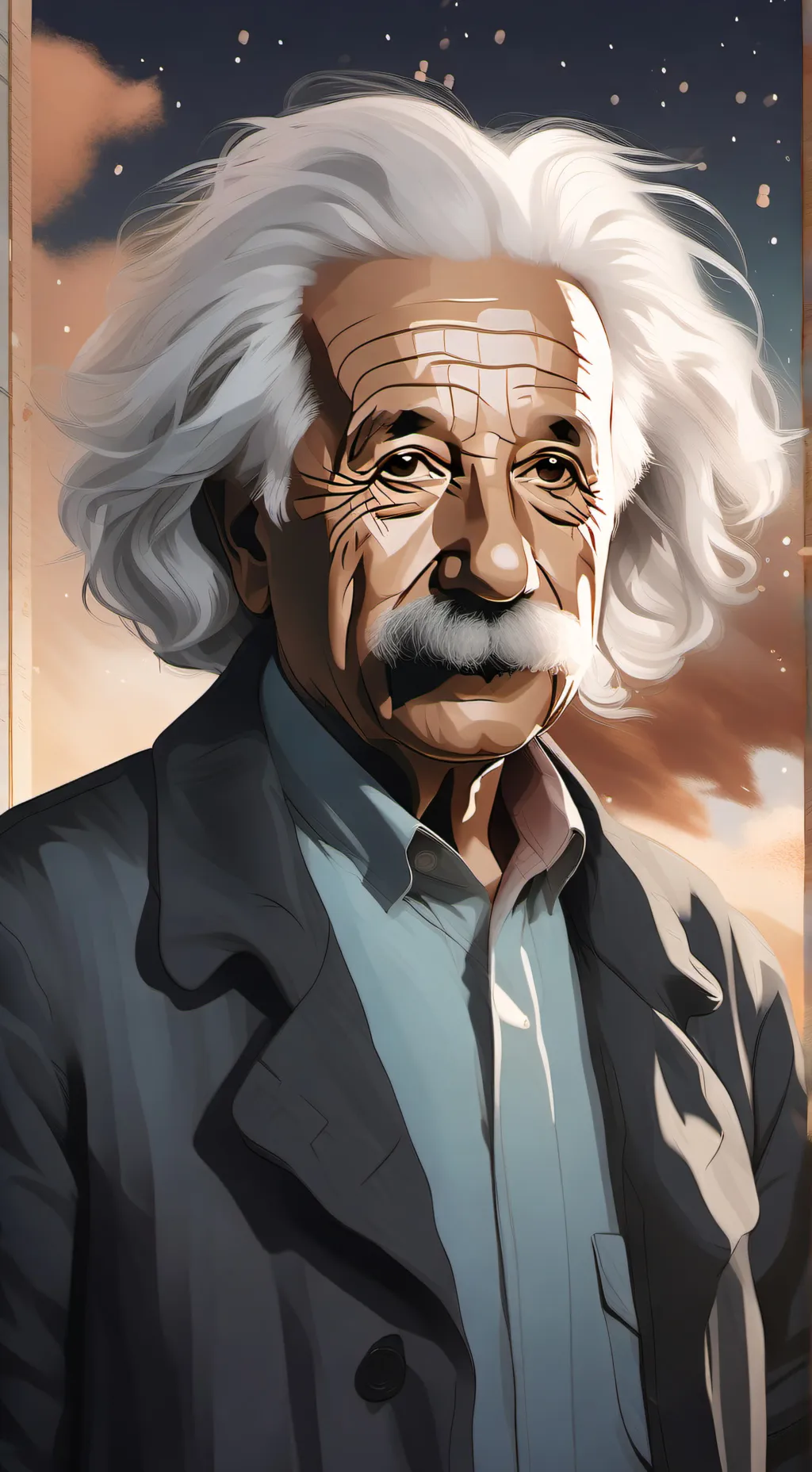 ai character: Albert Einstein  background