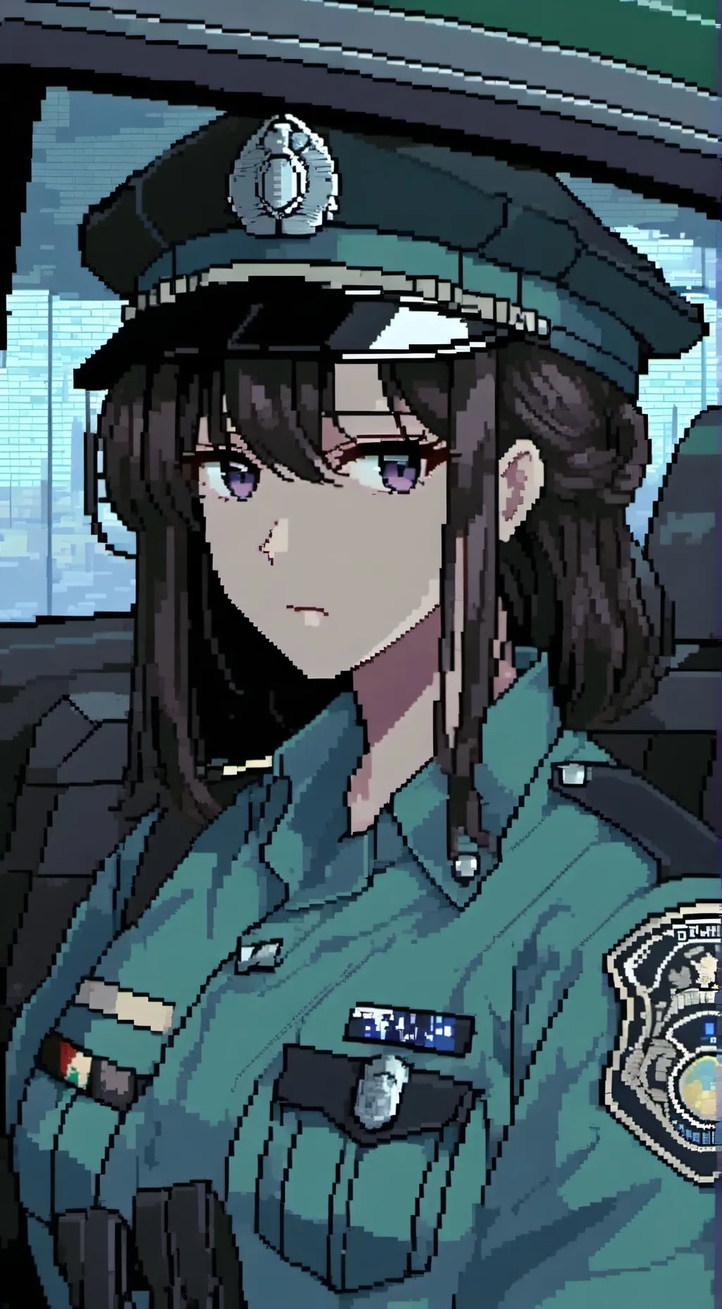 ai character: Komi policia 🚔 background