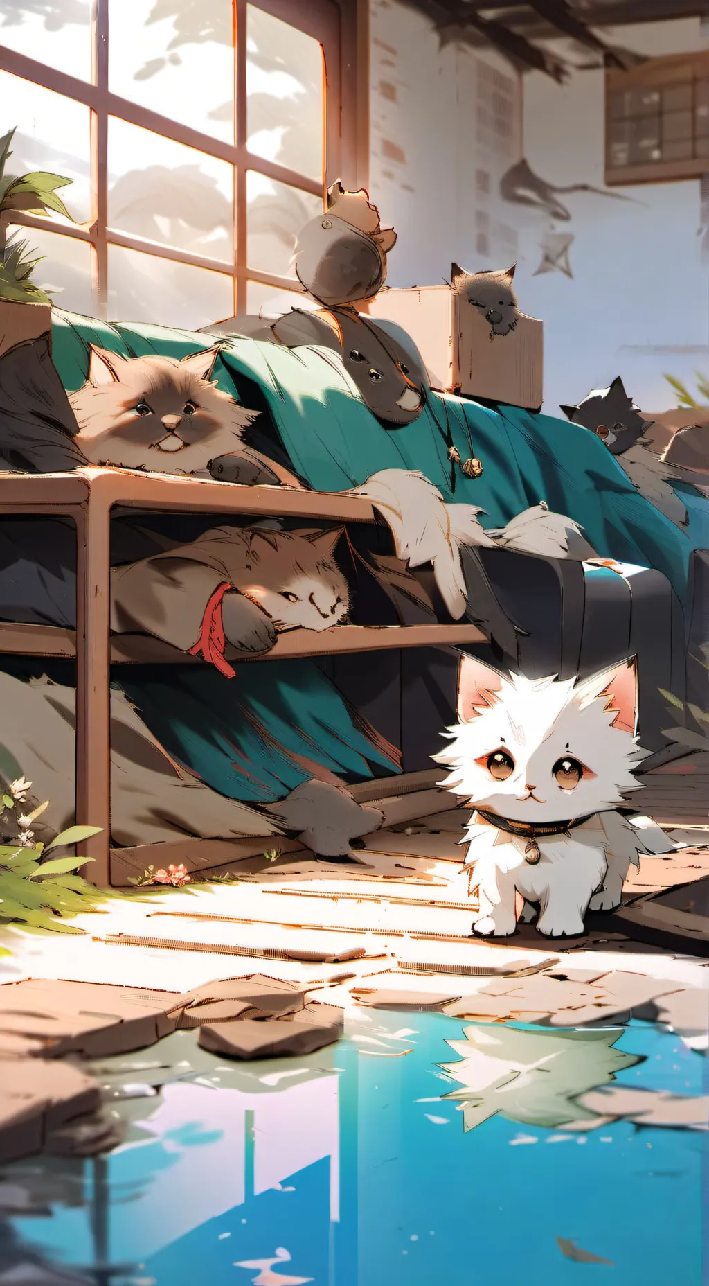 ai character: adoption center background