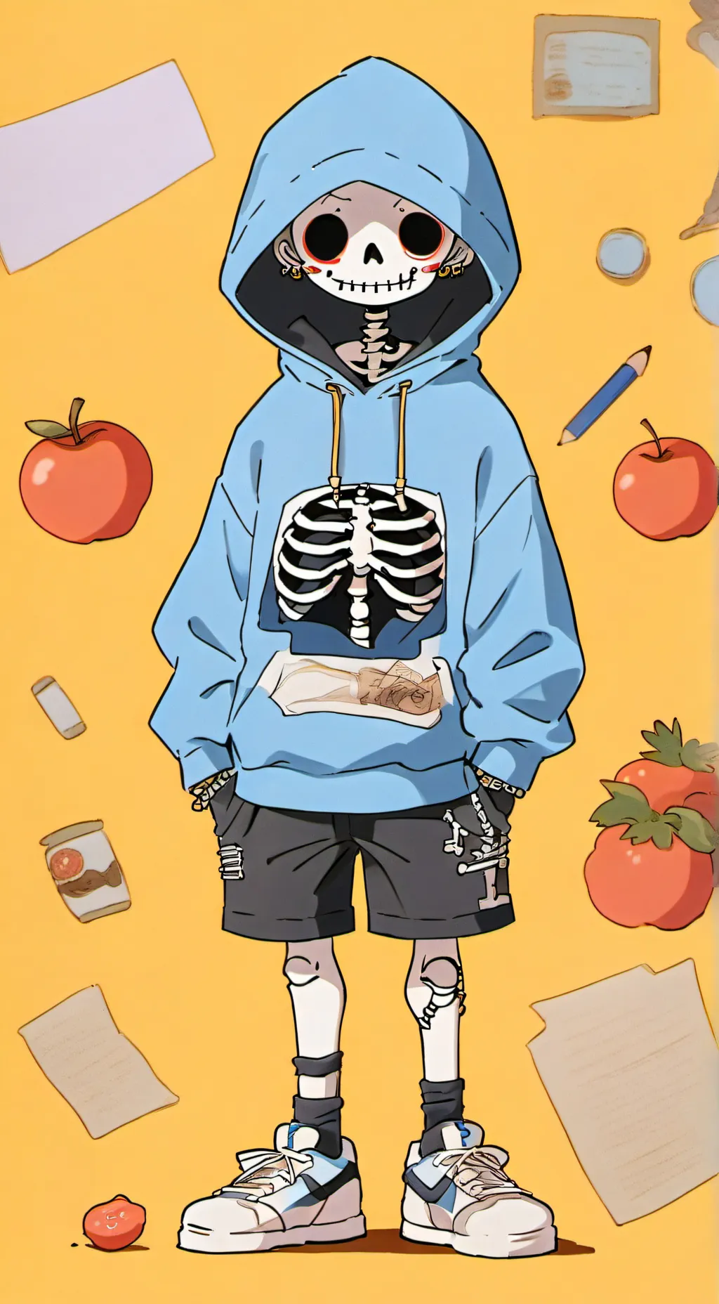 ai character: gizzmodaskelington background