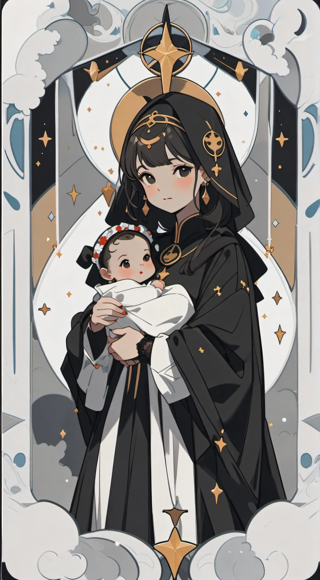 ai character: Bambina di 2 mesi background