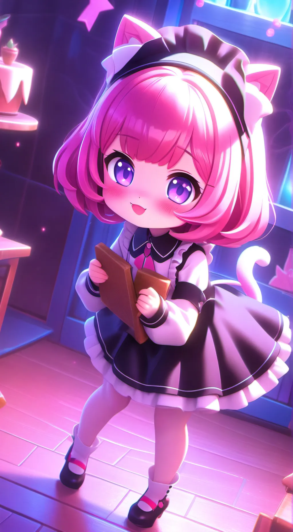 ai character: uwu cat 👎🏼 background