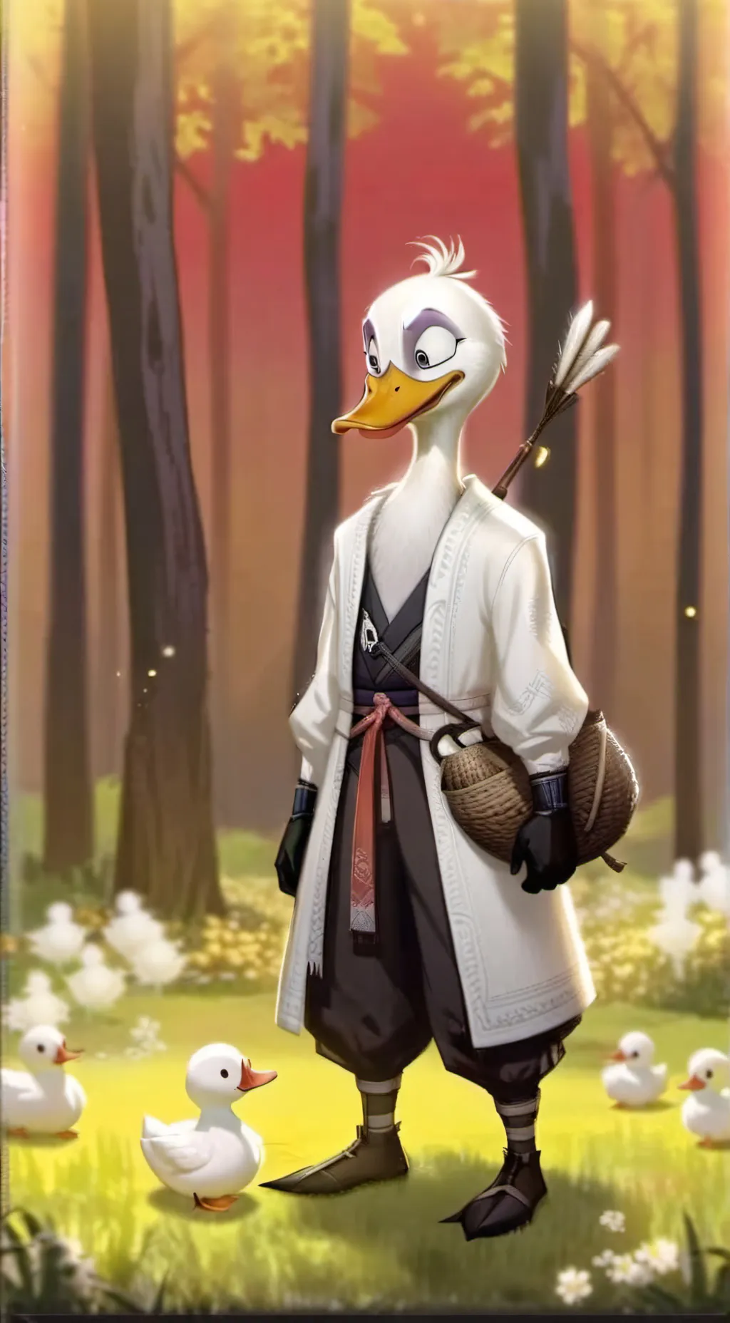 ai character: British duck background