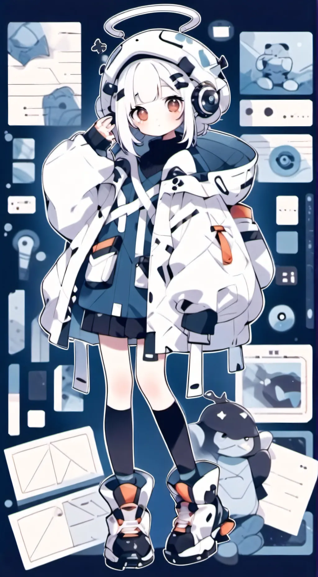ai character: robot girl background