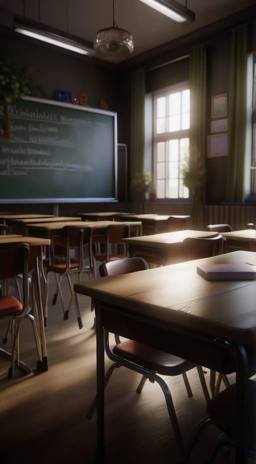 ai character: Sg but in school! background