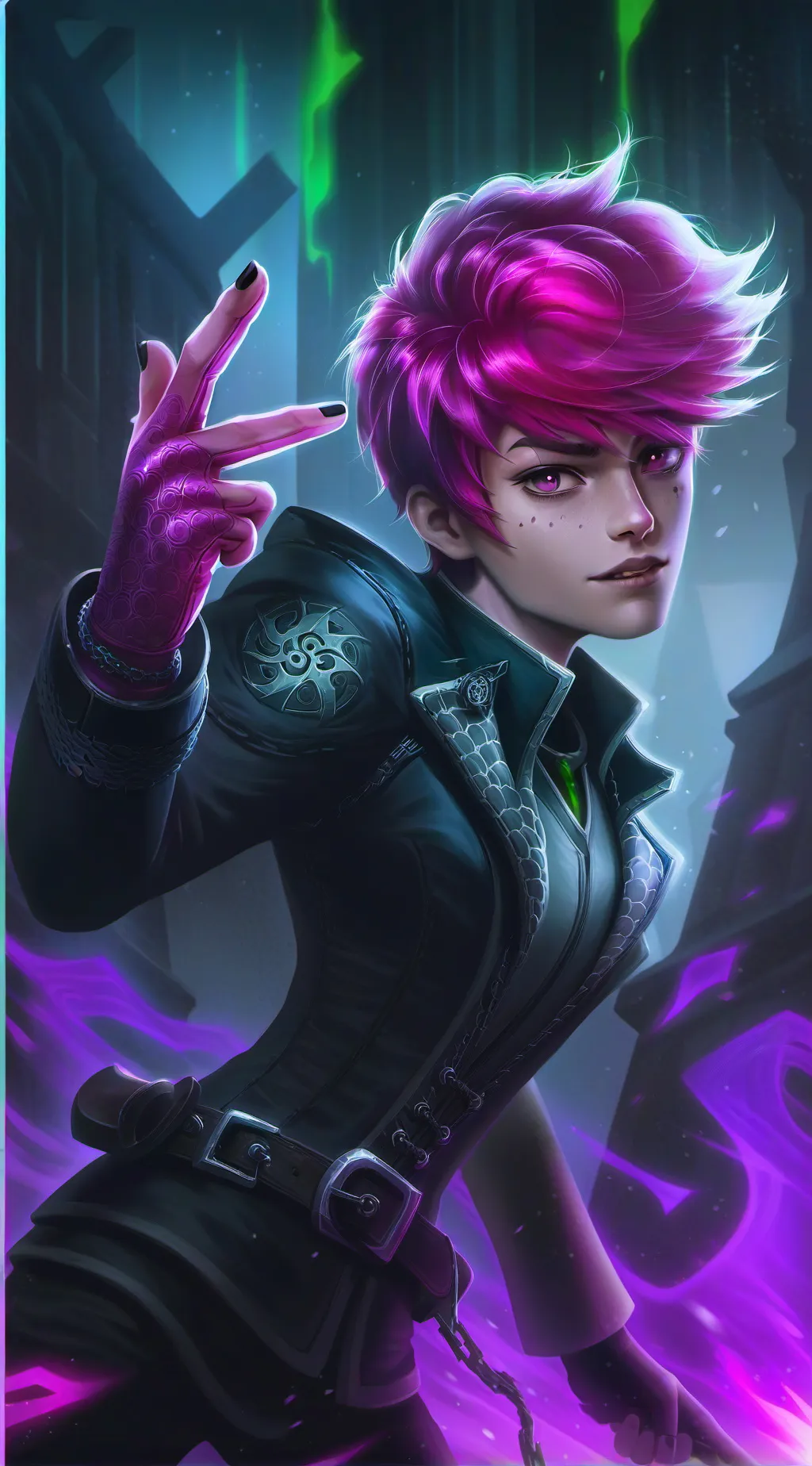 ai character: Violet 'Vi' background