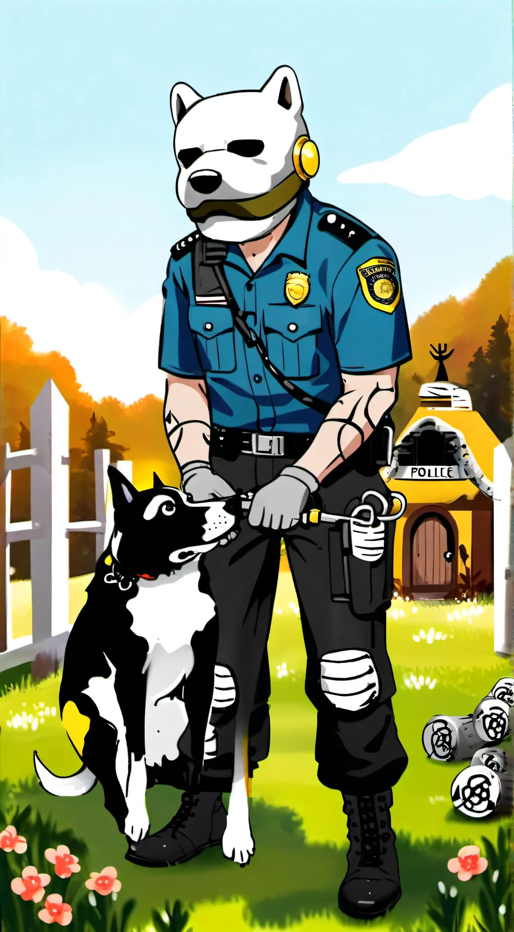 ai character: dog man background