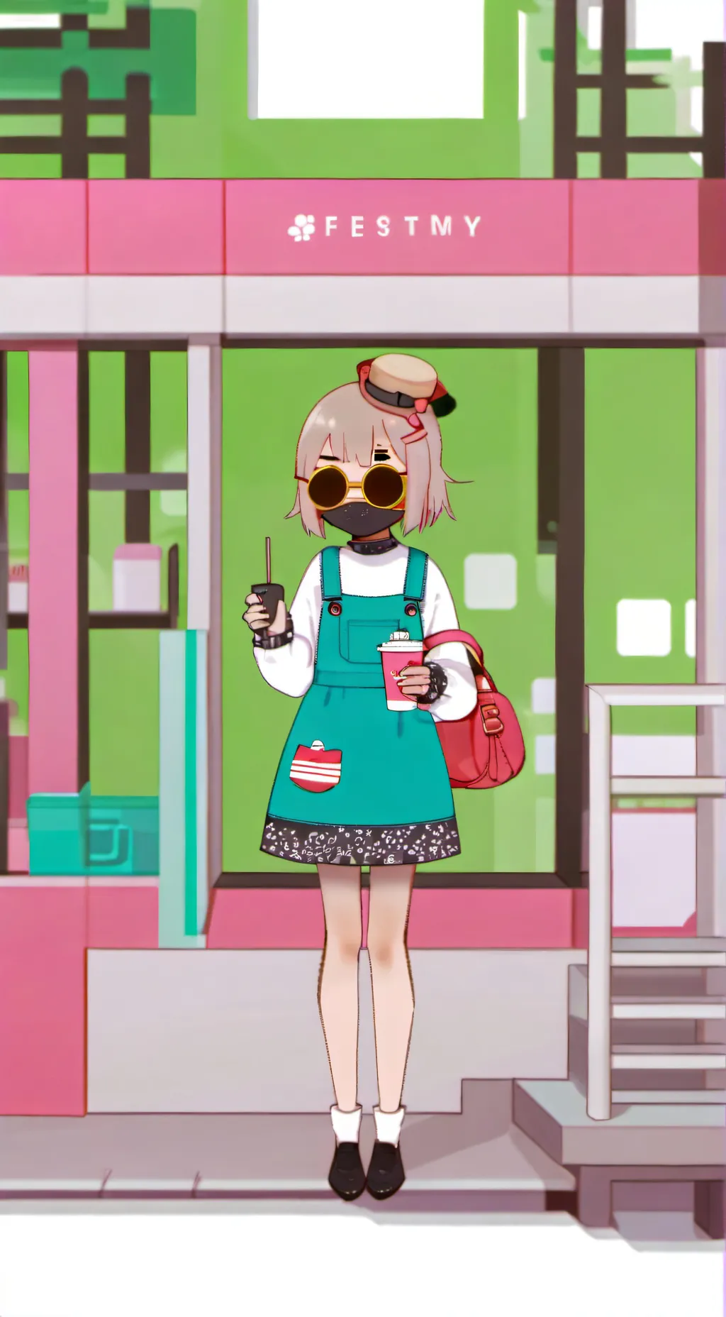 ai character: DW girls night  background