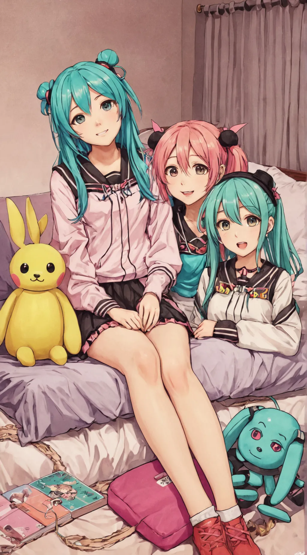 ai character: Vocaloid sleepover background