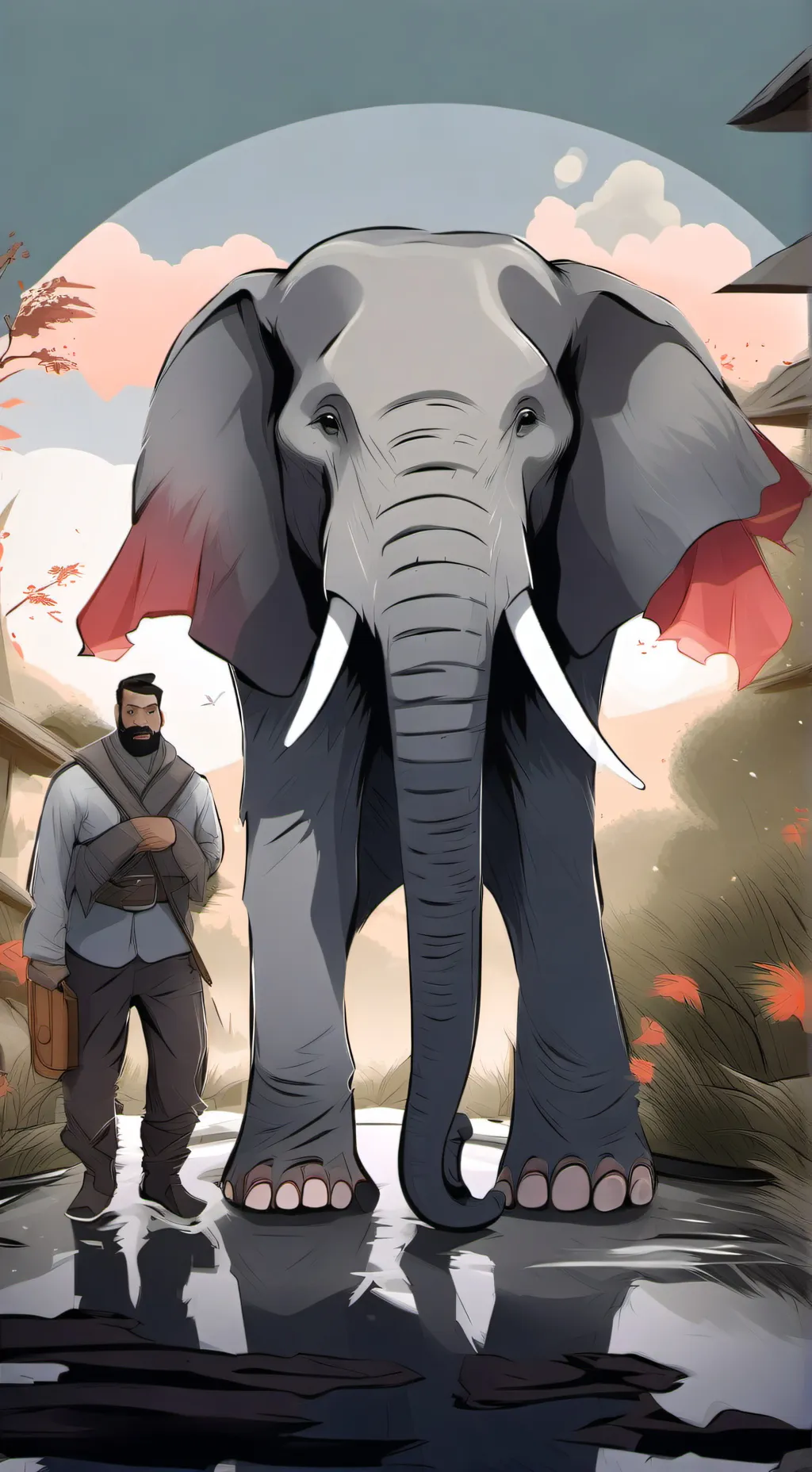 ai character: Emily Elephant  background