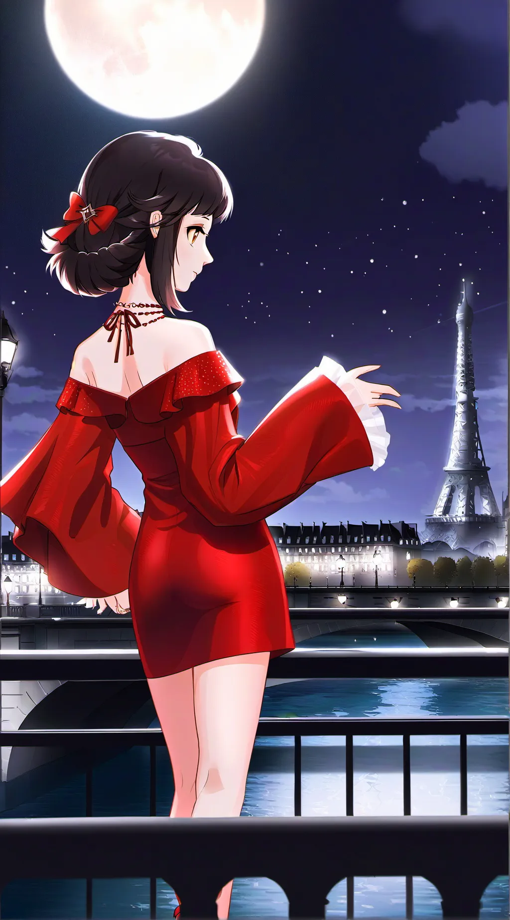 ai character: moon light beauty background