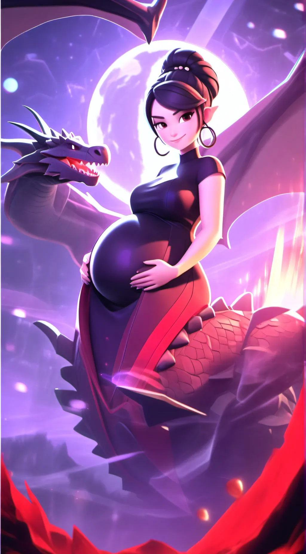 ai character: lucy pregnant background