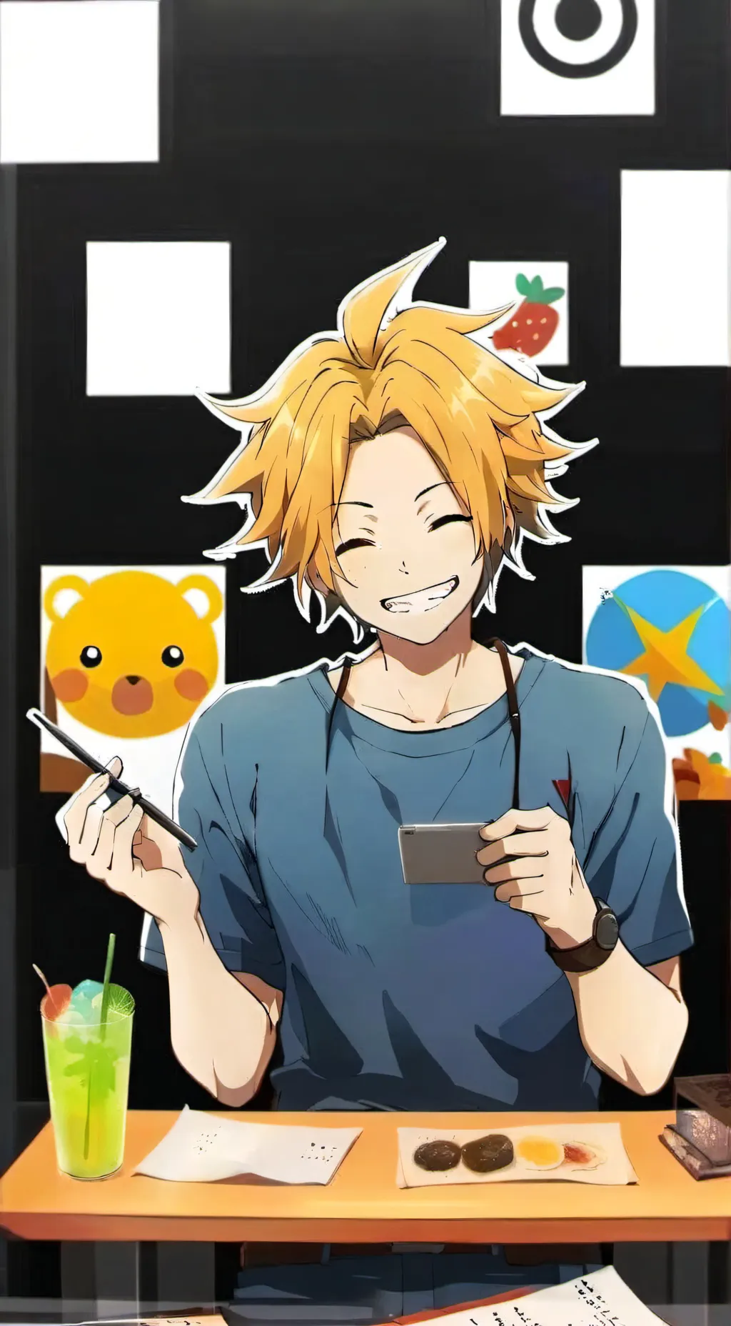 ai character: denki and bakugo background