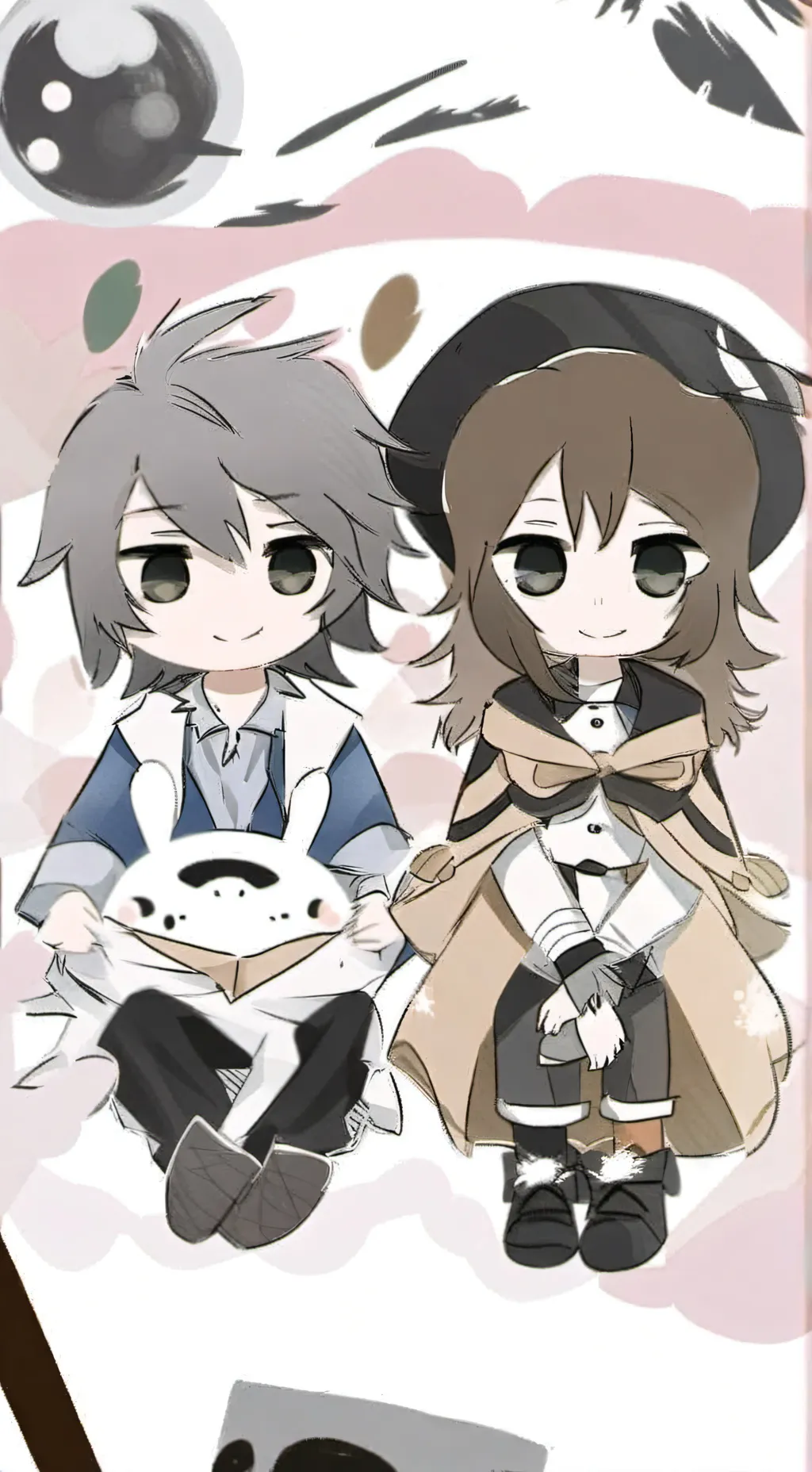 ai character: Boy and girl  background