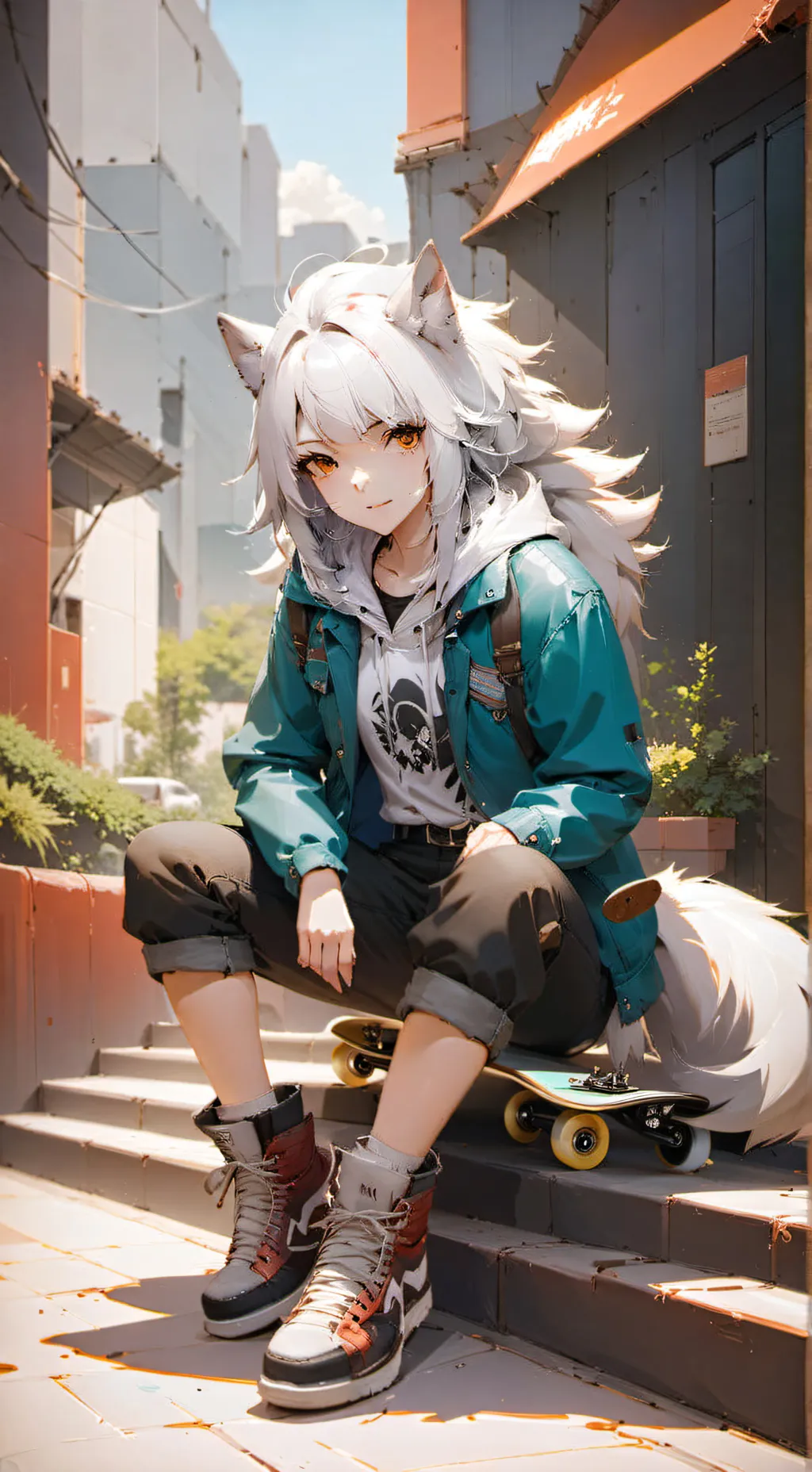 ai character: Amber background