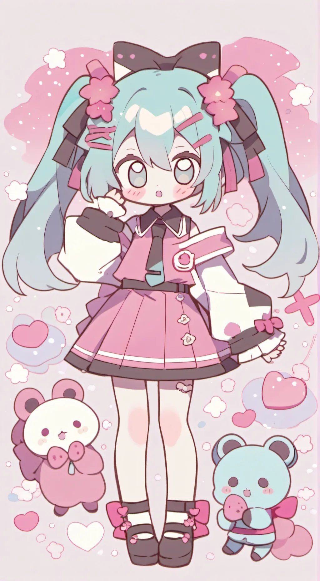 ai character: young miku background