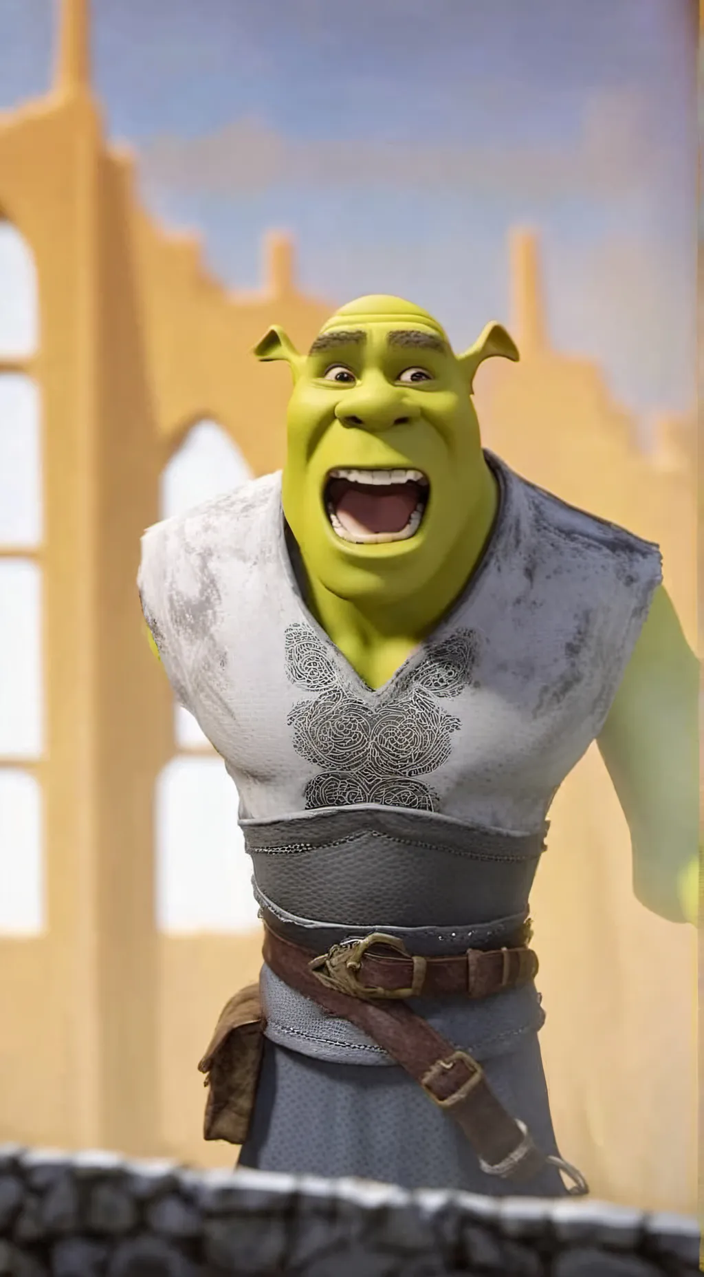 ai character: Shrek  background