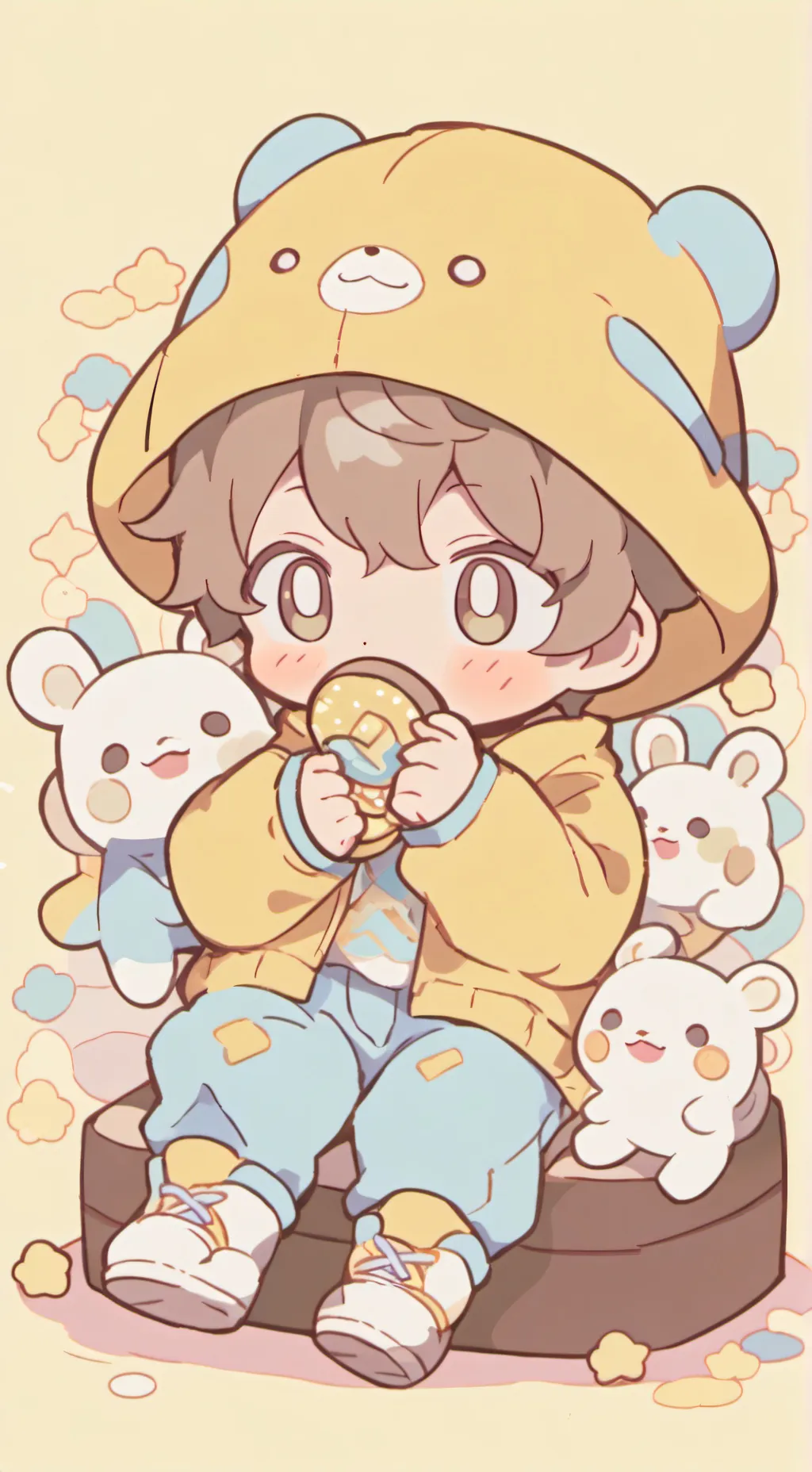 ai character: Blue background