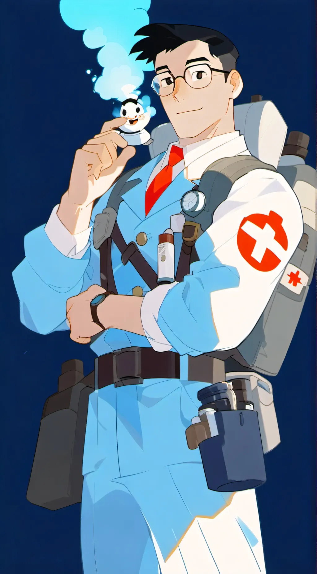 ai character: 💙✨️Medic Blue✨️💙 background