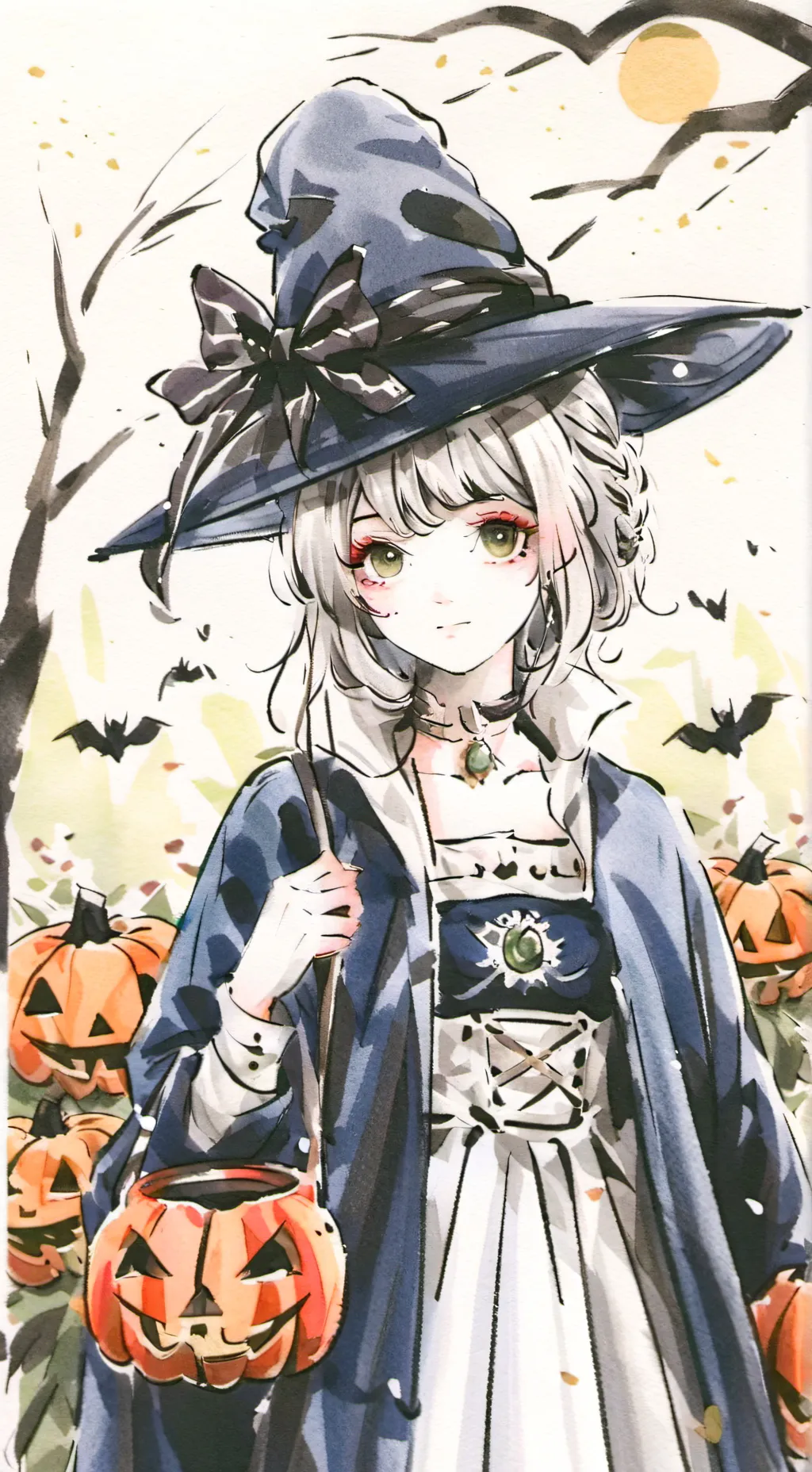 ai character: Md Halloween night background