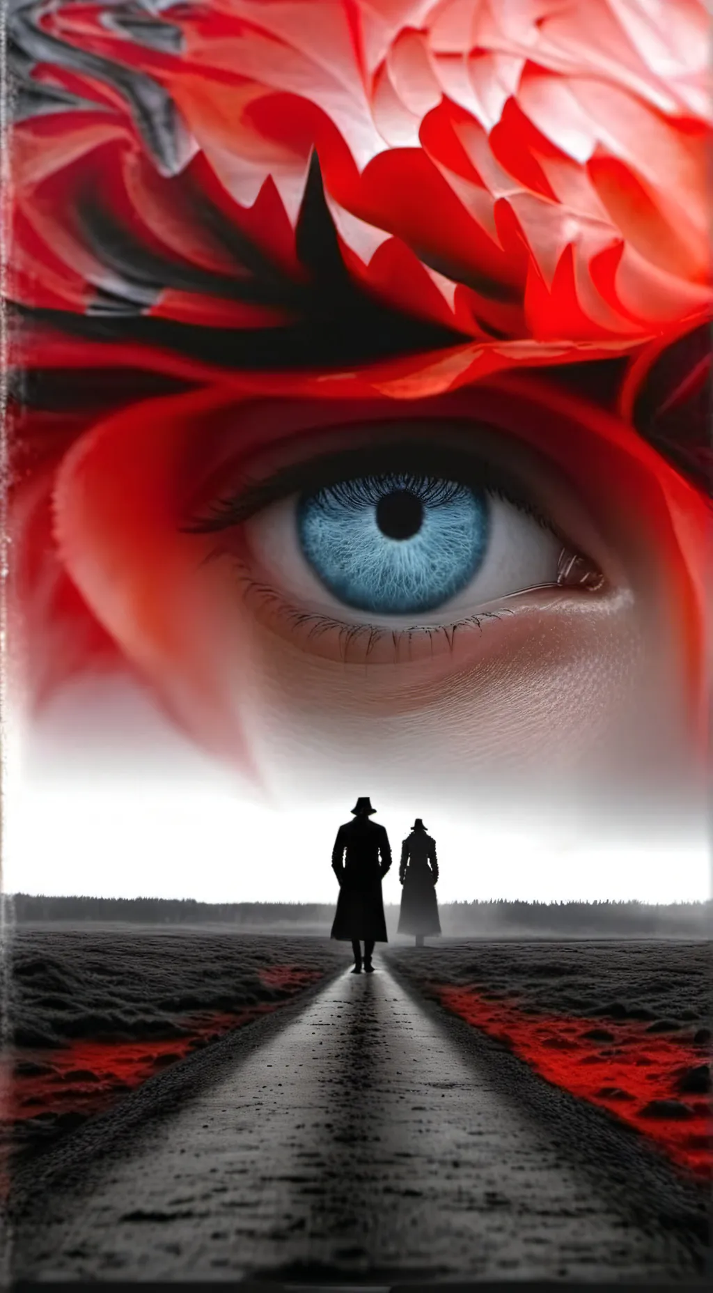 ai character: Rose red background