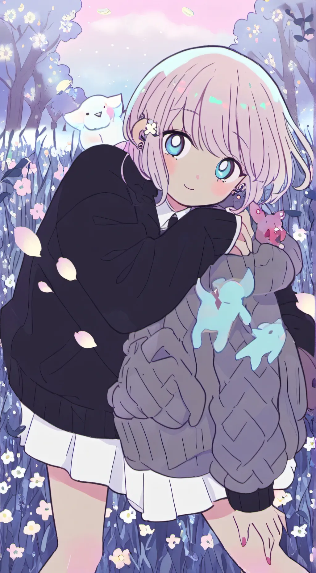 ai character: flores amarillas M background