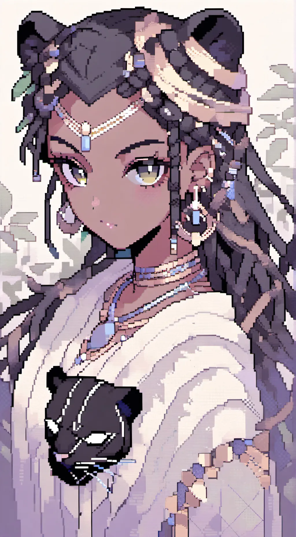 ai character: Black panther girl background