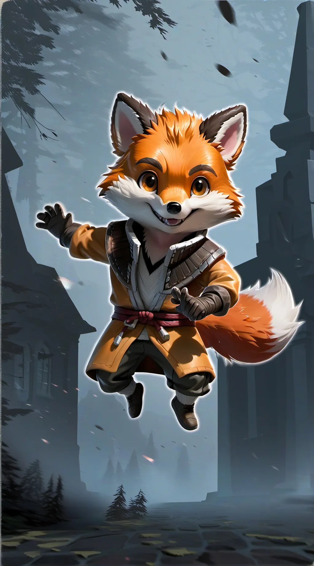 ai character: Tails 🦊👍 background