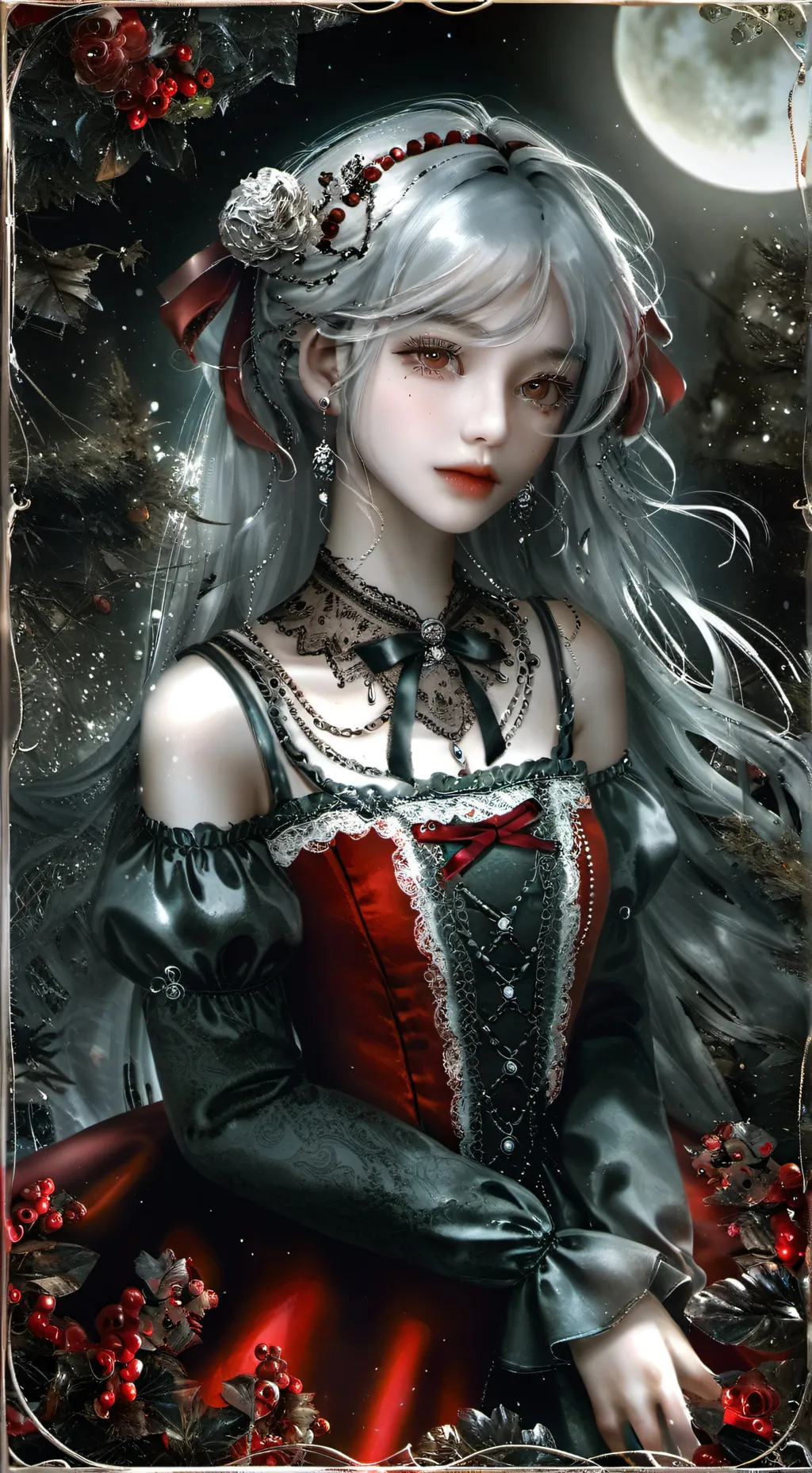 ai character: silver-.- background