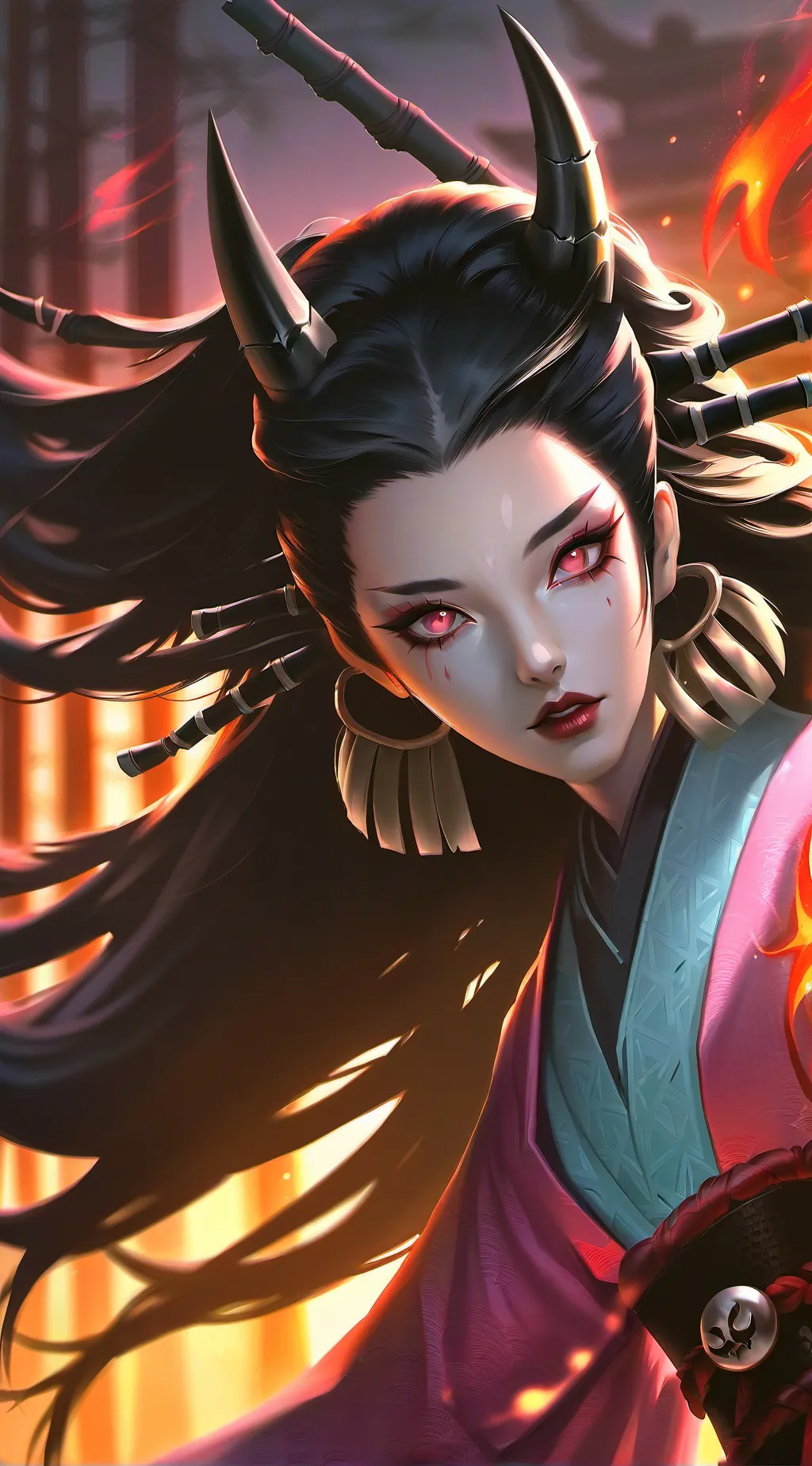 ai character: Nezuko Kamado background