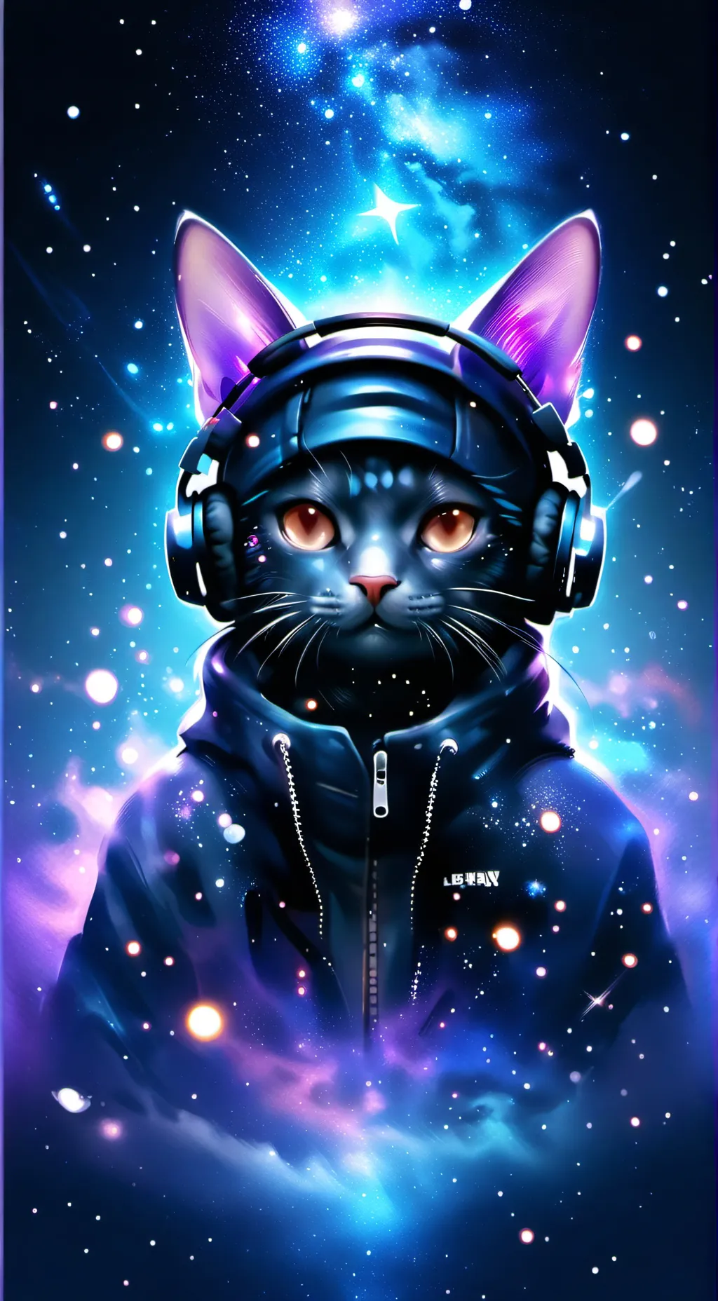ai character: The purple cat  background