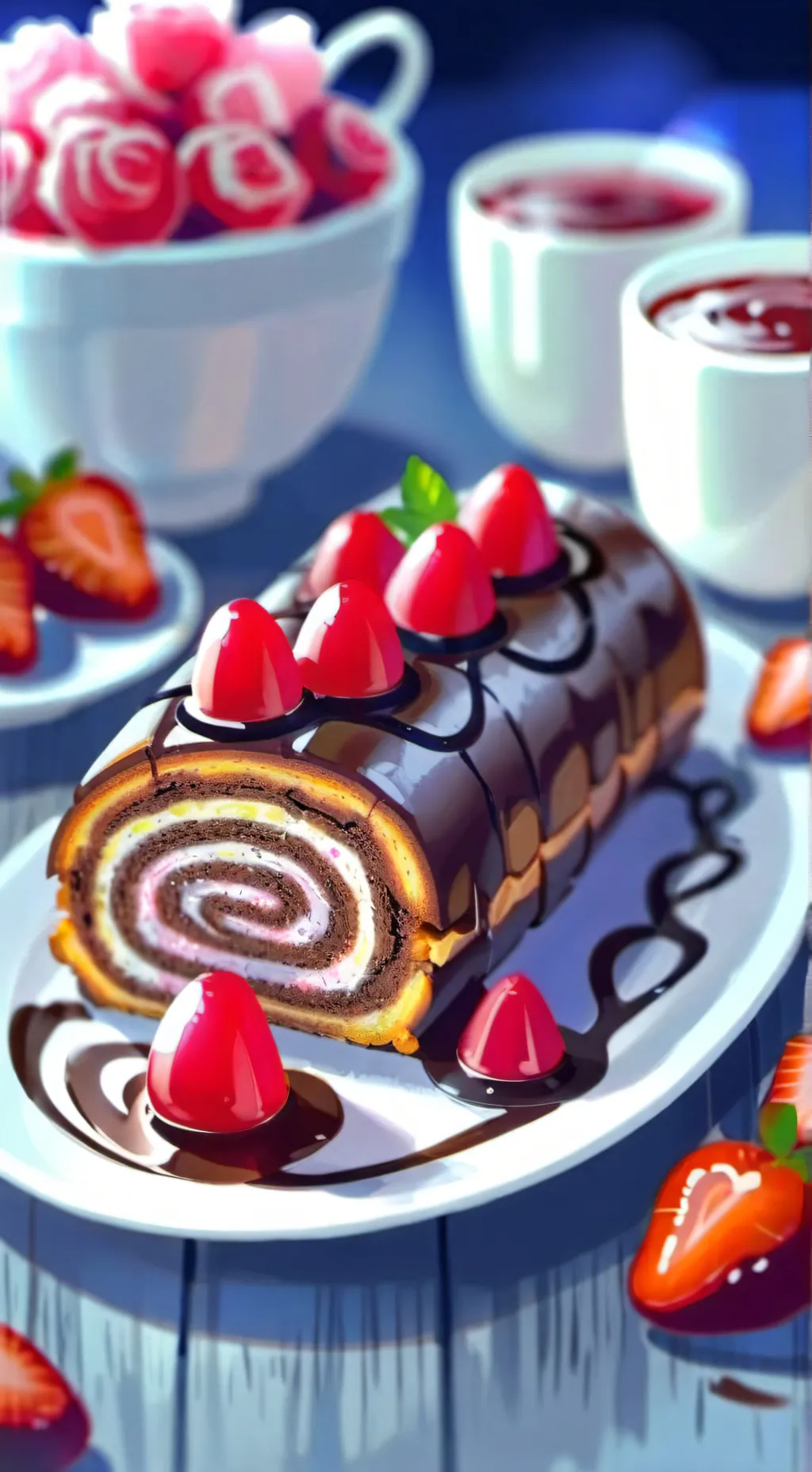 ai character: Fruitcake! 🍓 background