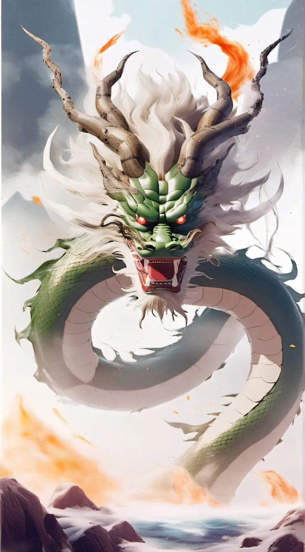 ai character: Shenron  background