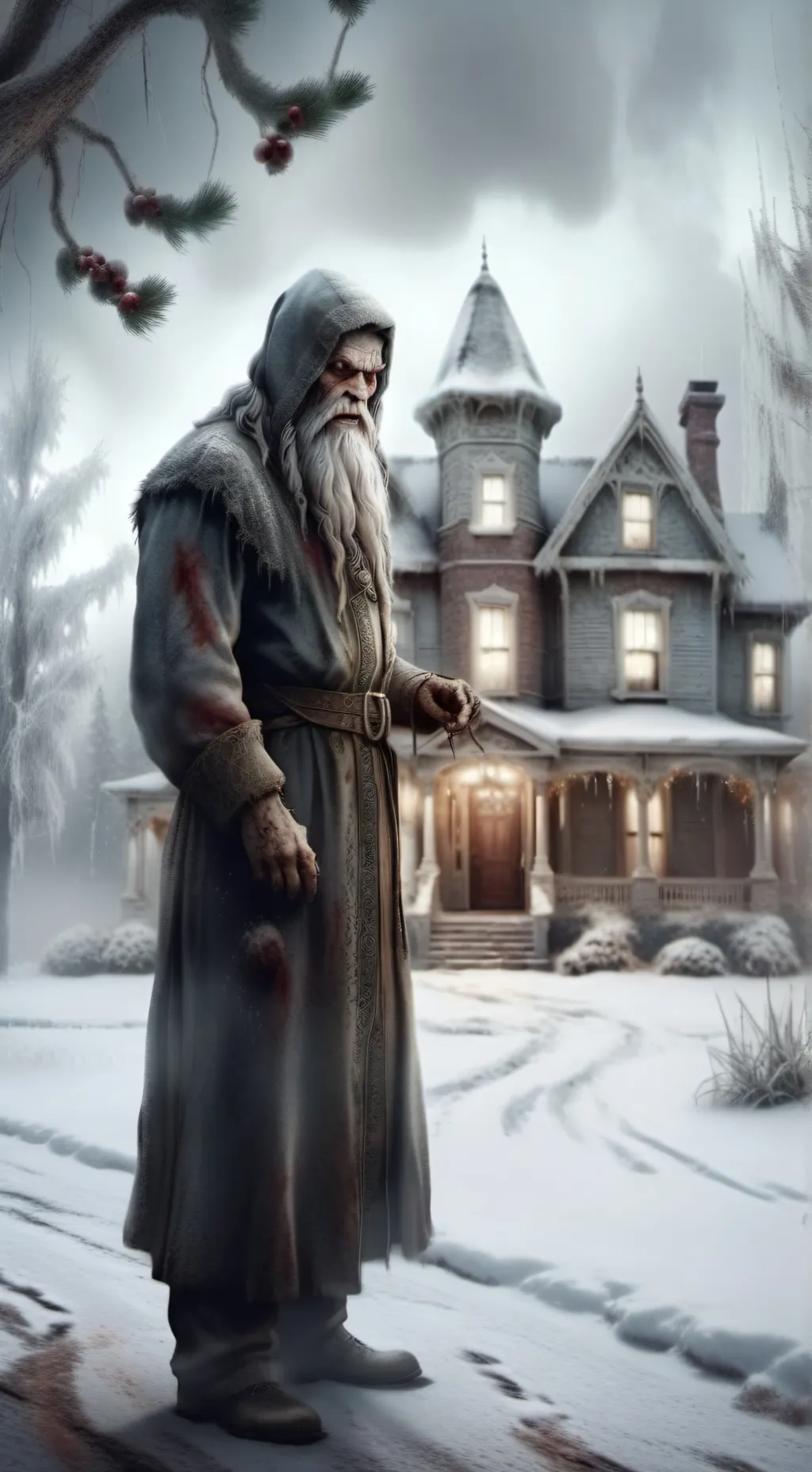 ai character: KRAMPUS background