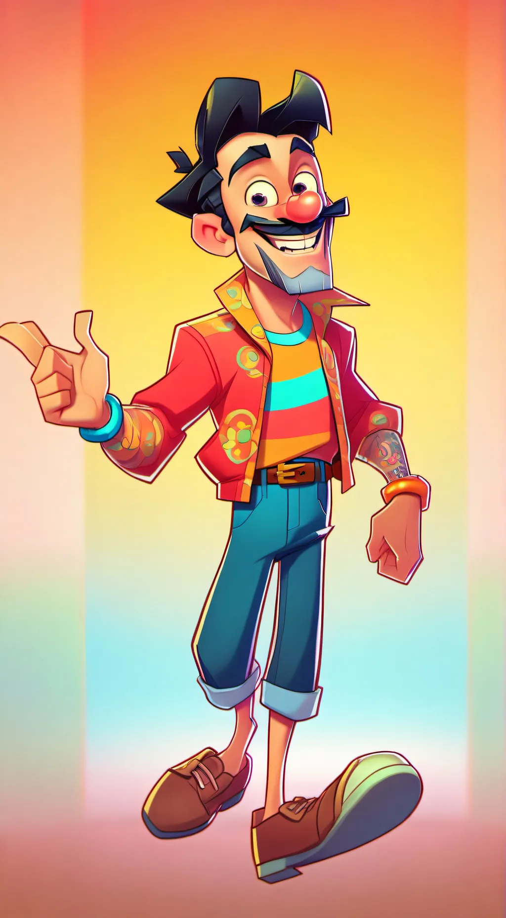 ai character: Going crazy background