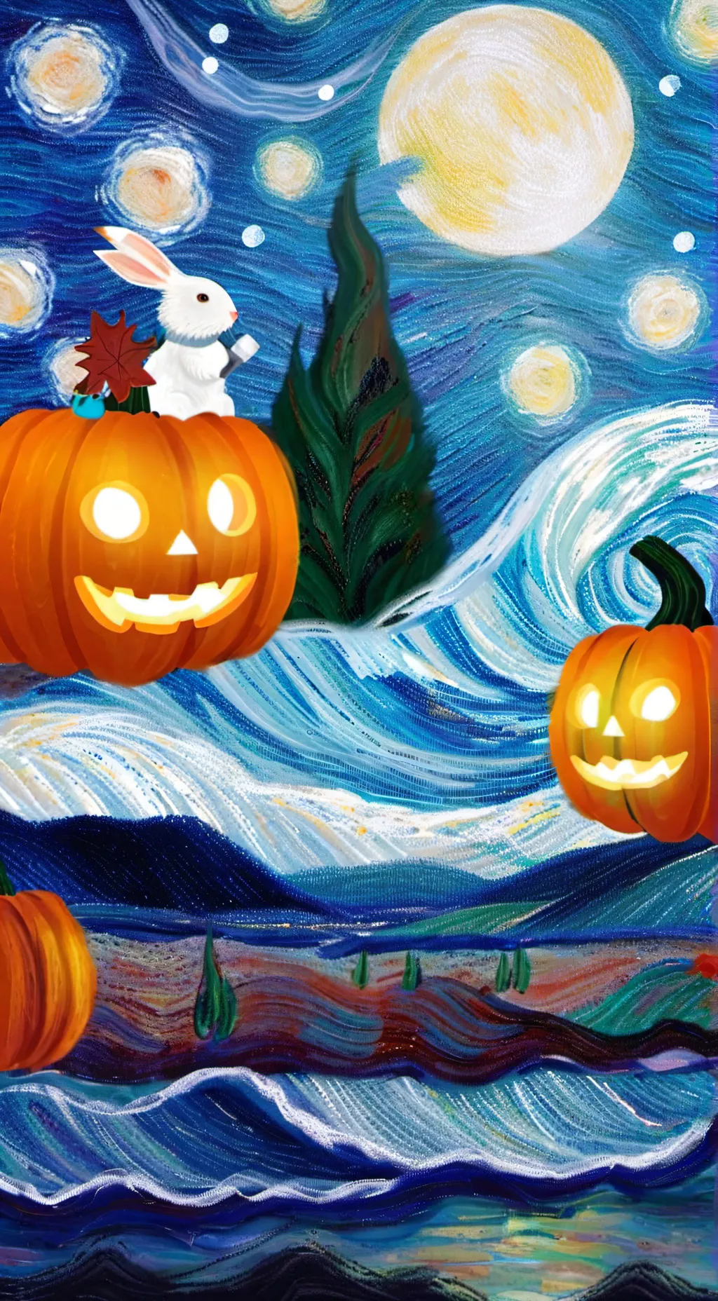 ai character: the pumpkin rabbit background