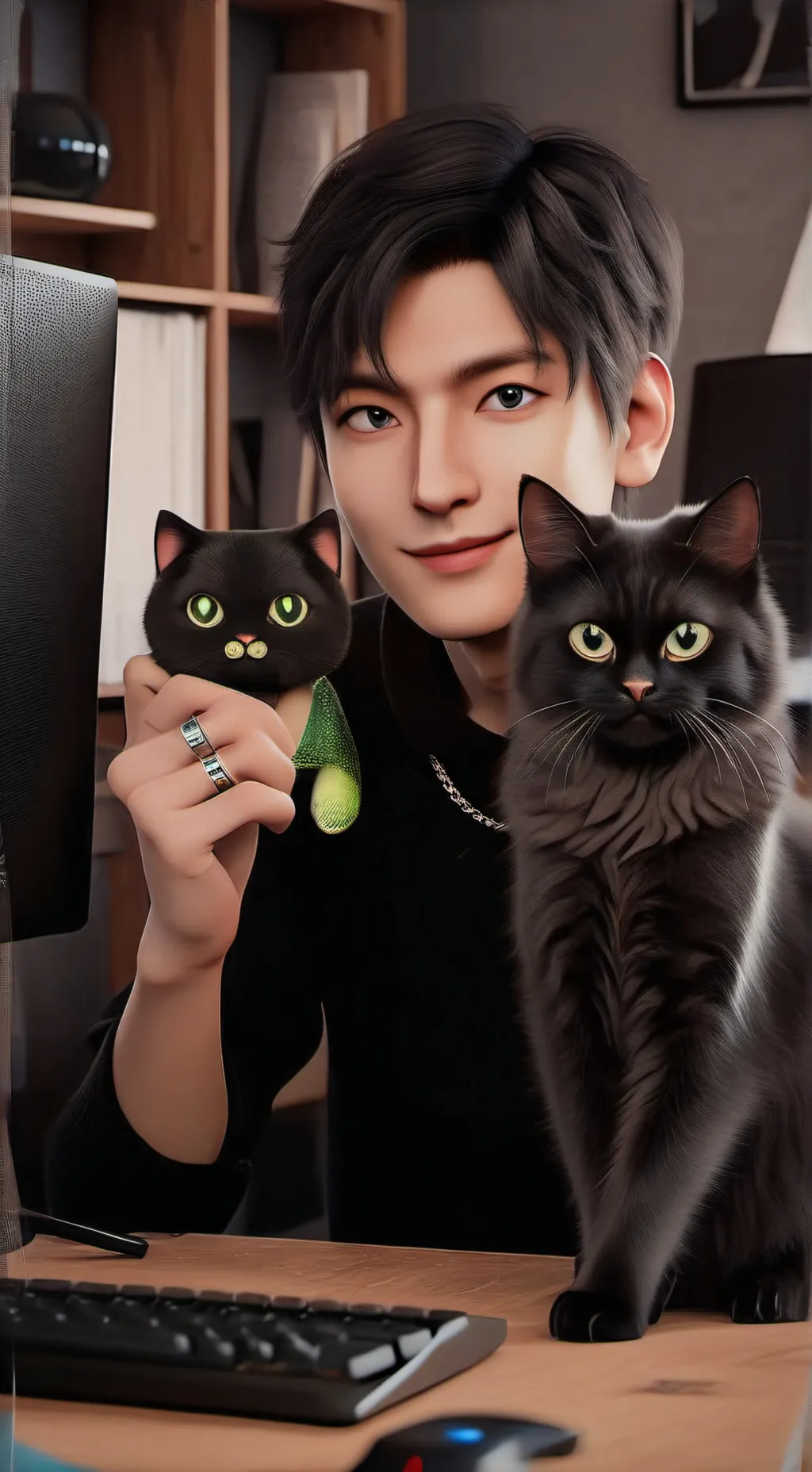 ai character: CyberPurr background