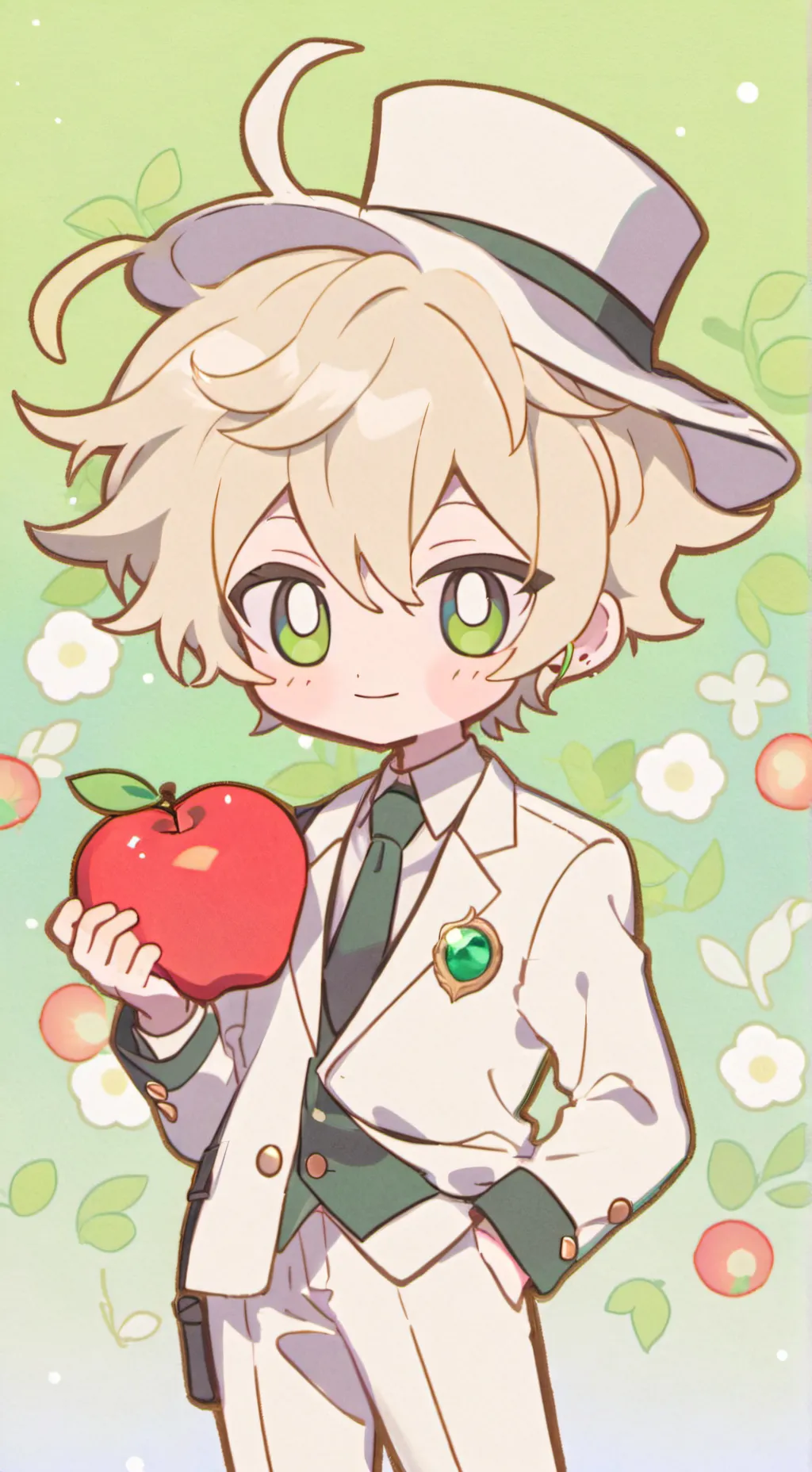 ai character: Radio apple background