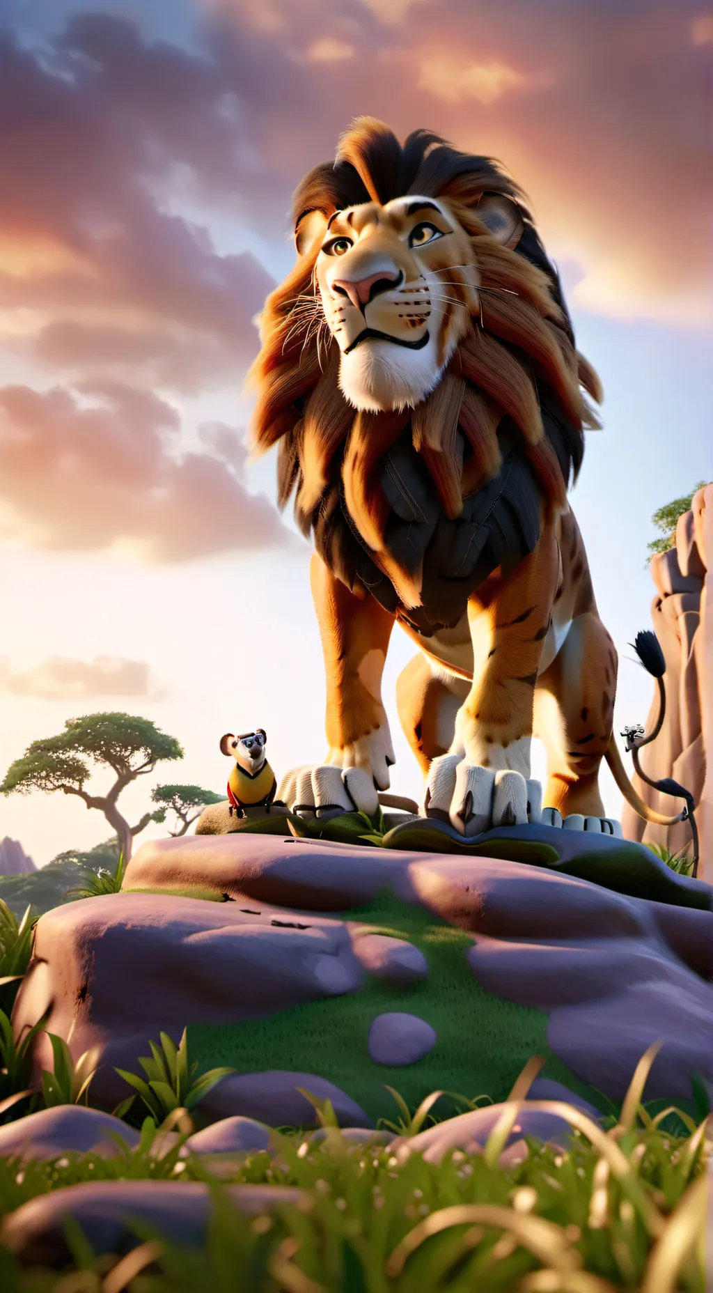 ai character: Lion guard fire background