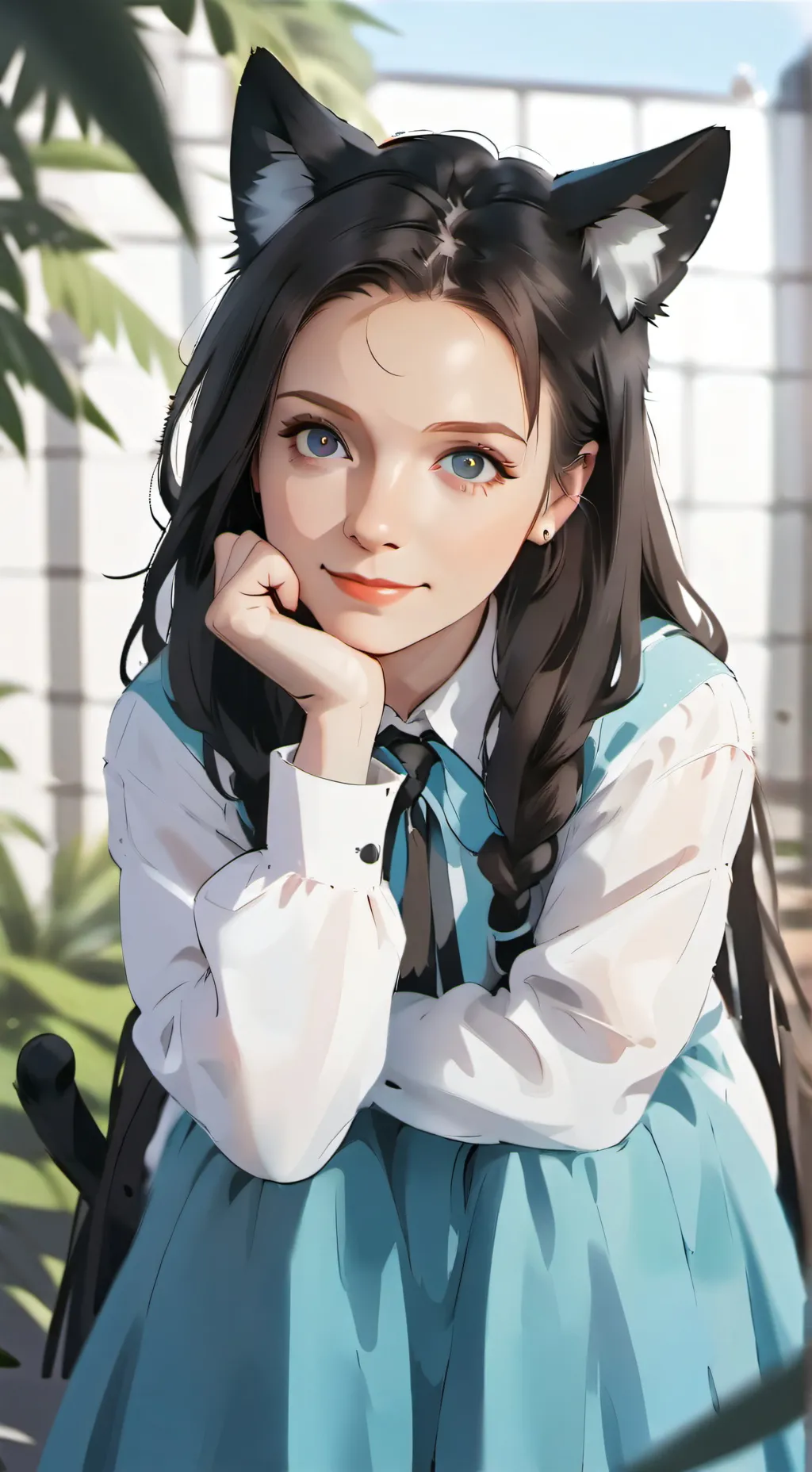 ai character: cat girl background