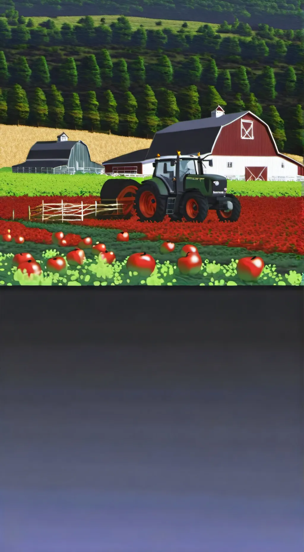 ai character: Andy’s Apple farm background