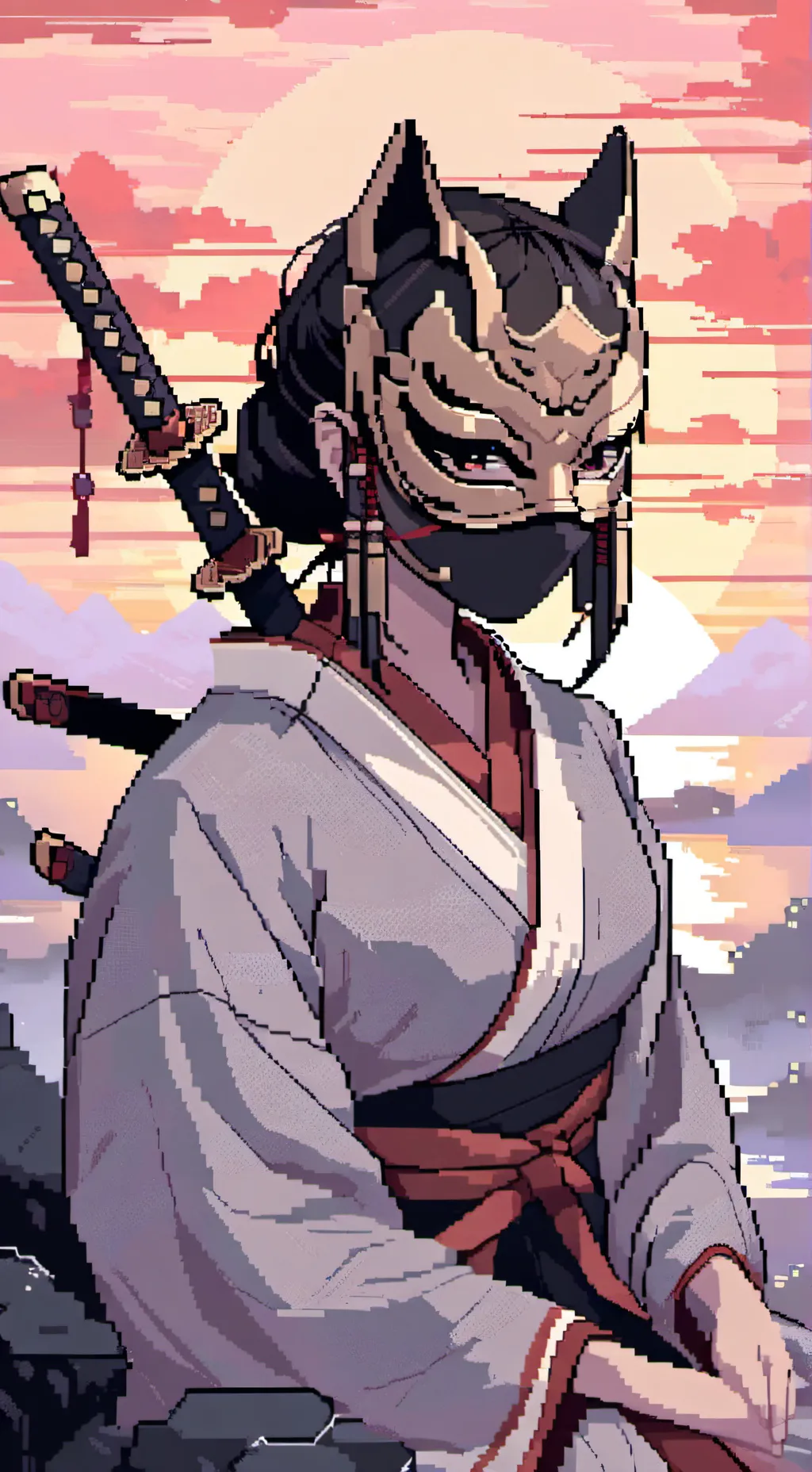 ai character: Hikaru Samurai background