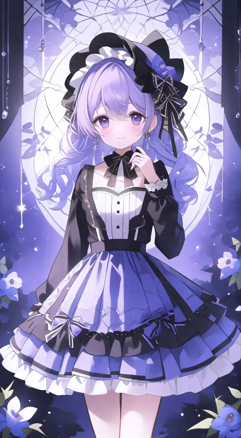 ai character: flor morada background