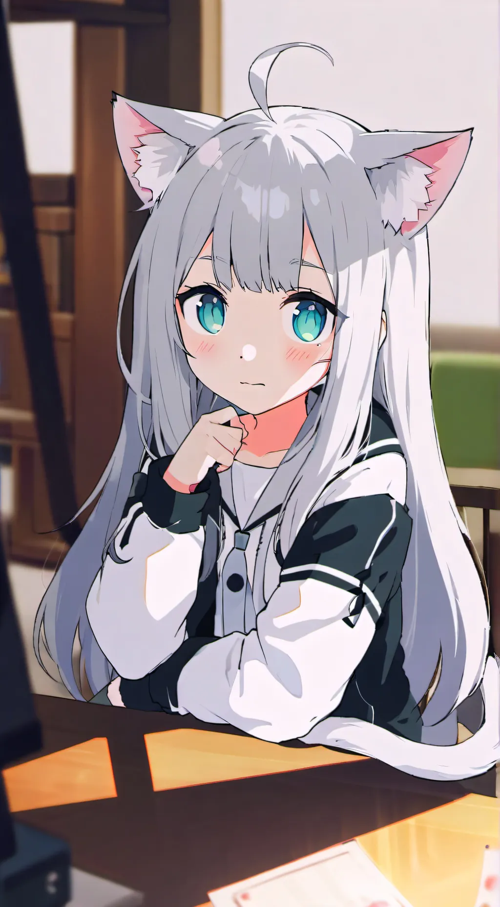 ai character: Speckled Spirit-Cat background