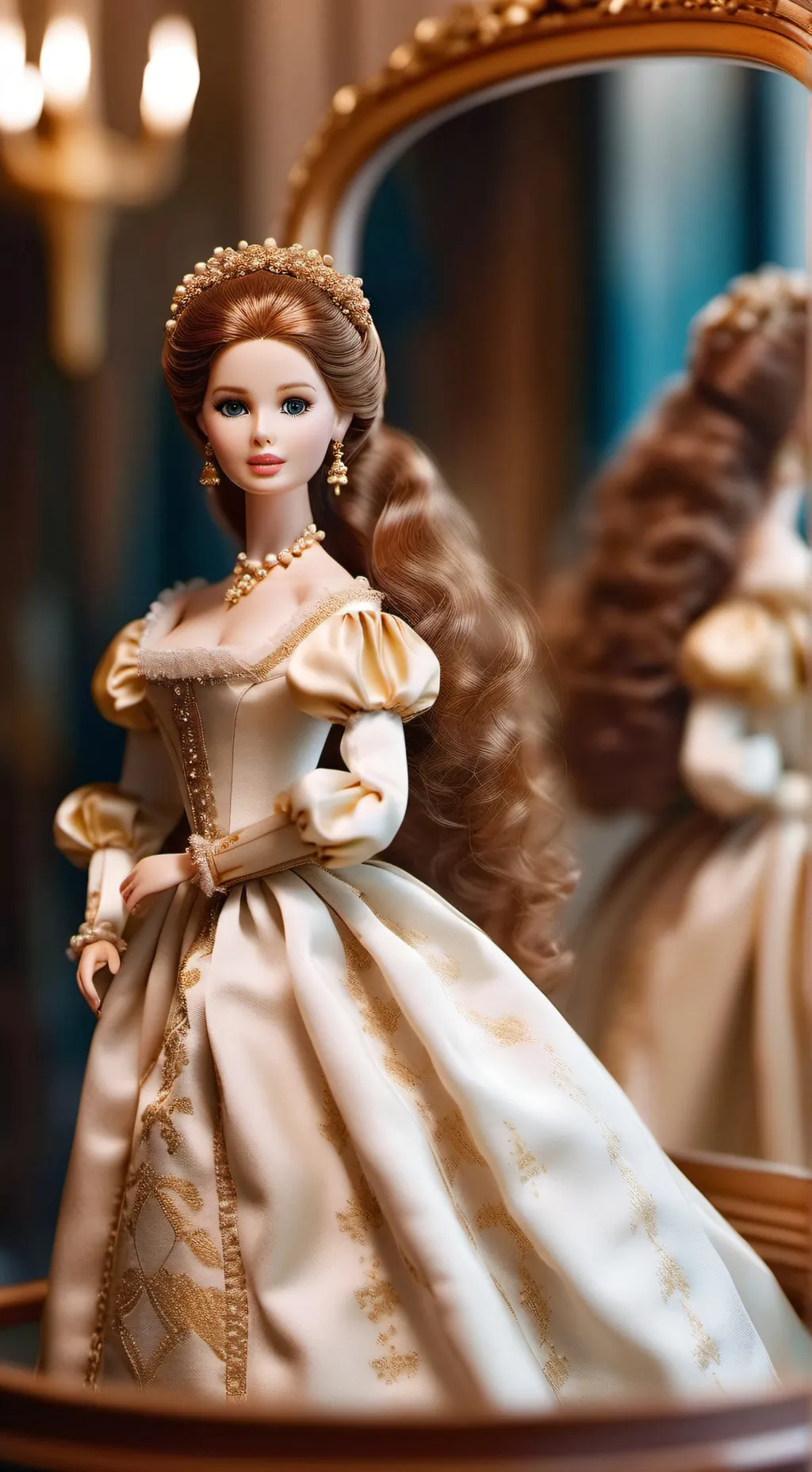 ai character: Belle als Barbie  background