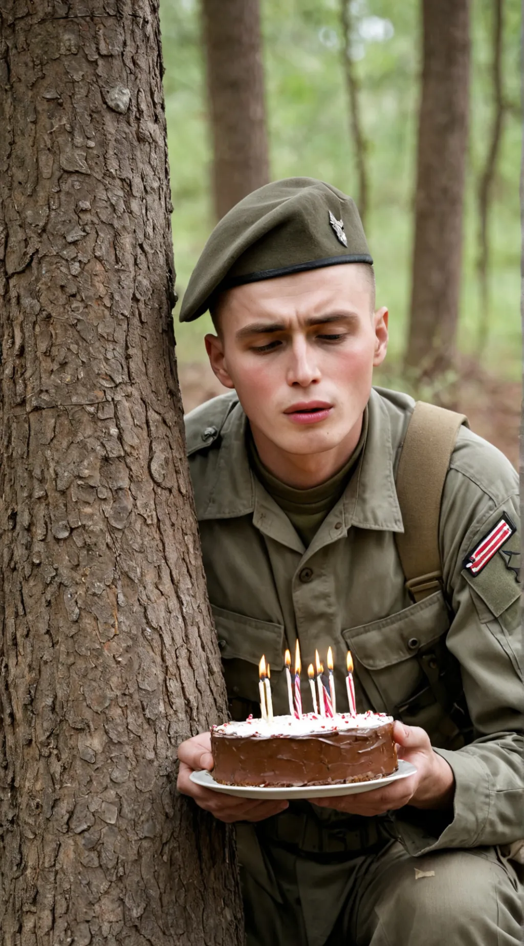 ai character: poor nemy soldier  background