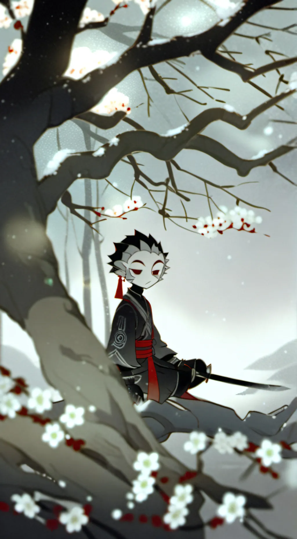 ai character: gray×wenda background