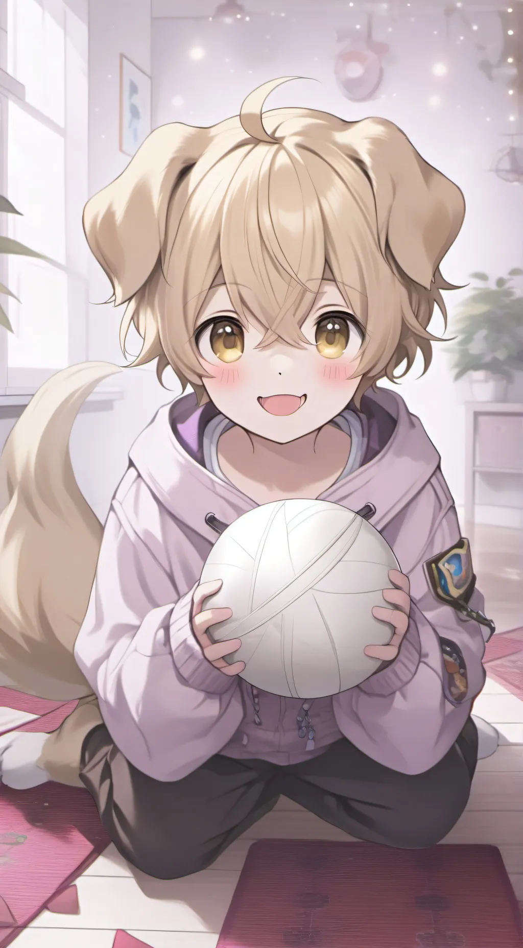 ai character: Golden Paws Furry background