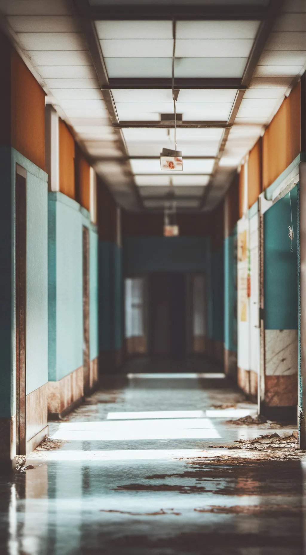 ai character: hospital abandonad background